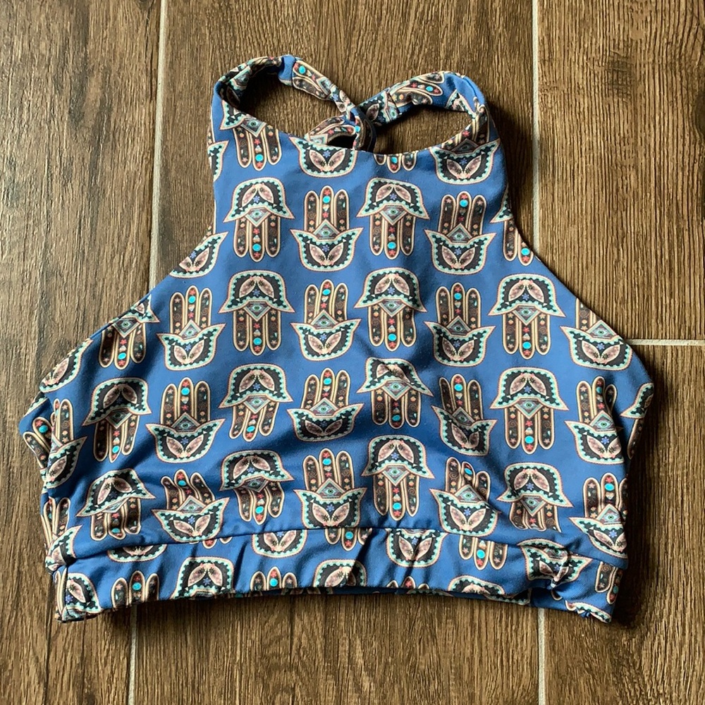 Lala Land High Neck Racer Back Sports Bra Small